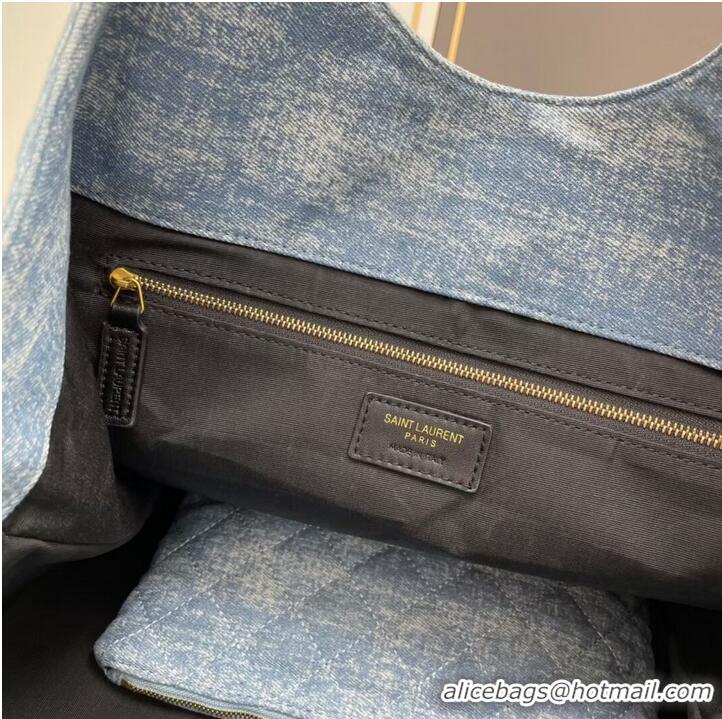 Top Quality SAINT LAURENT SHOPPING Denim bag Y205320 light blue