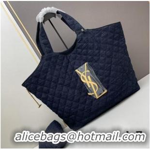 Affordable Price SAINT LAURENT SHOPPING Denim bag Y205320 dark blue