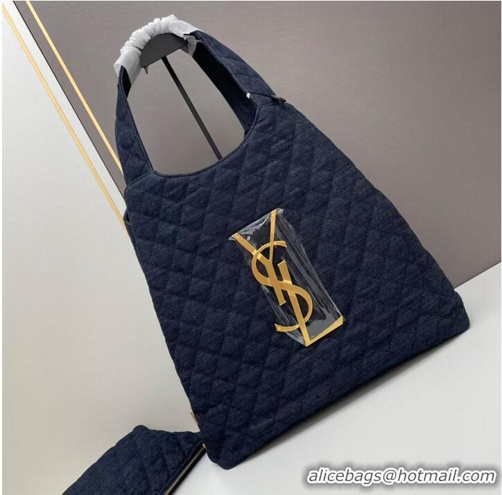 Affordable Price SAINT LAURENT SHOPPING Denim bag Y205320 dark blue