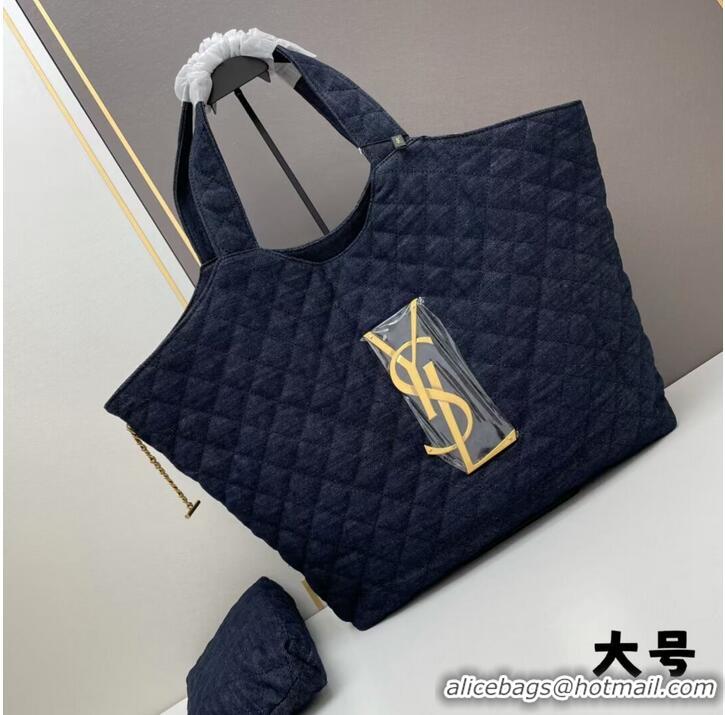 Affordable Price SAINT LAURENT SHOPPING Denim bag Y205320 dark blue