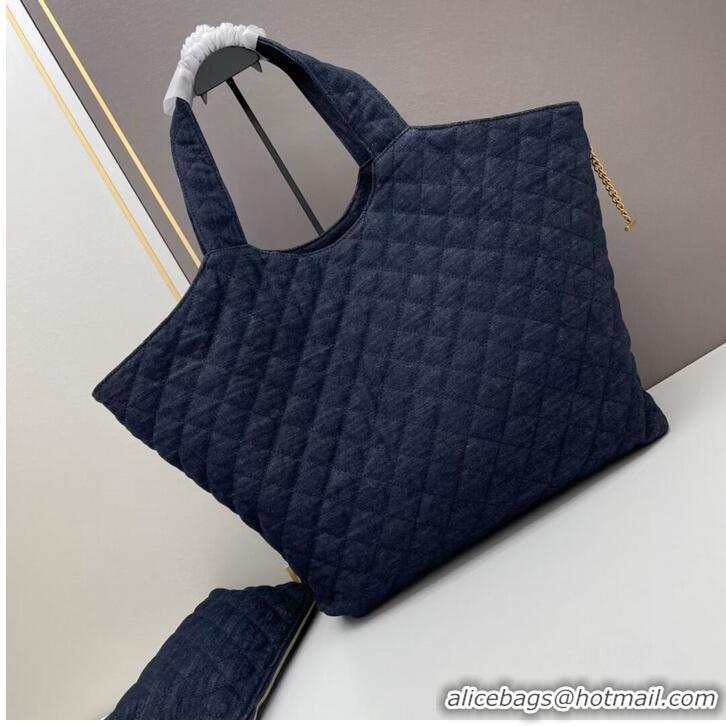 Affordable Price SAINT LAURENT SHOPPING Denim bag Y205320 dark blue