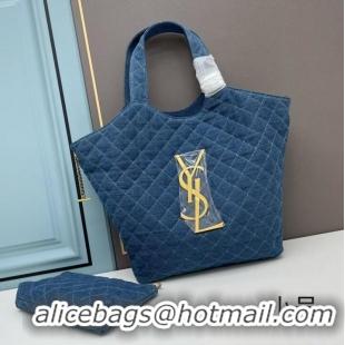 Promotional SAINT LAURENT SHOPPING Denim bag Y205321 blue