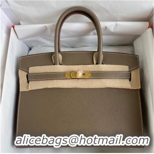 Top Quality Hermes Birkin Bag Original Epsom Leather 30CM 17825 Elephant Grey