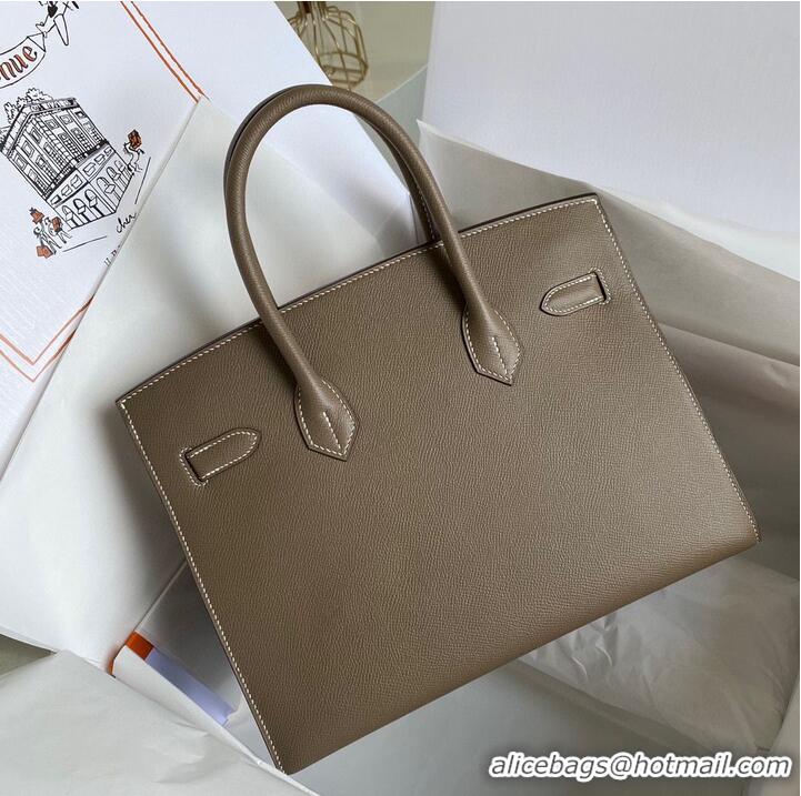 Top Quality Hermes Birkin Bag Original Epsom Leather 30CM 17825 Elephant Grey