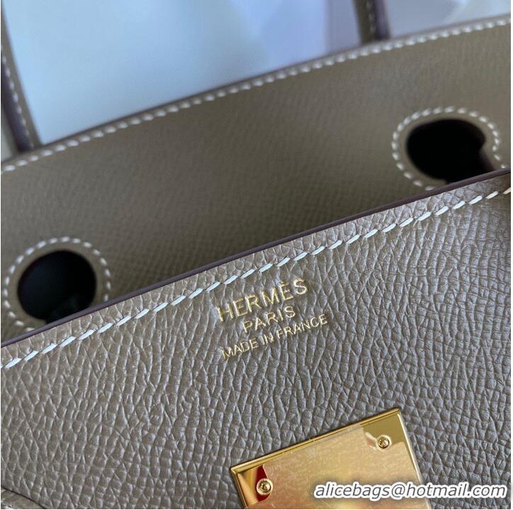 Top Quality Hermes Birkin Bag Original Epsom Leather 30CM 17825 Elephant Grey