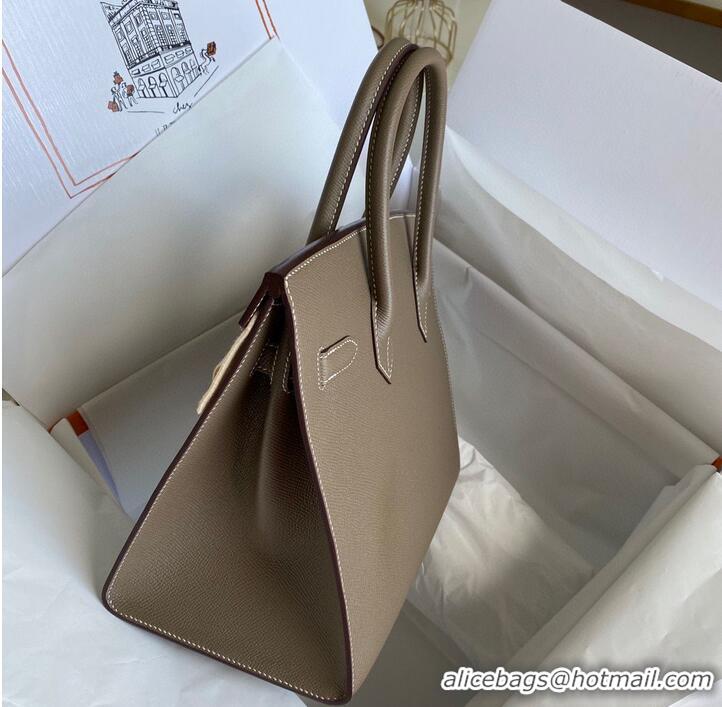 Top Quality Hermes Birkin Bag Original Epsom Leather 30CM 17825 Elephant Grey