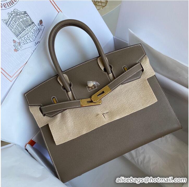 Top Quality Hermes Birkin Bag Original Epsom Leather 30CM 17825 Elephant Grey