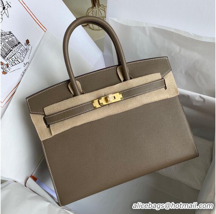 Top Quality Hermes Birkin Bag Original Epsom Leather 30CM 17825 Elephant Grey