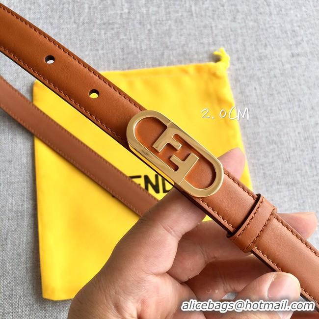 Duplicate Fendi Leather Belt 20MM 2754