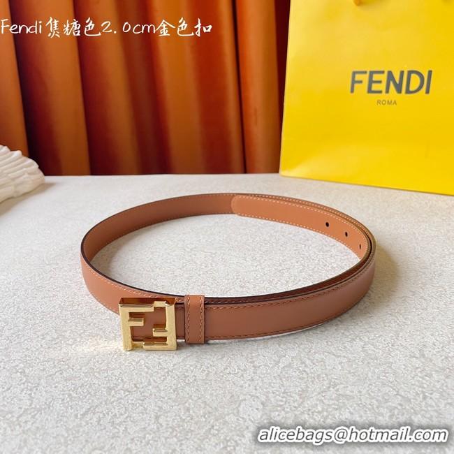 Perfect Fendi Leather Belt 20MM 2777