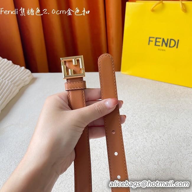 Perfect Fendi Leather Belt 20MM 2777