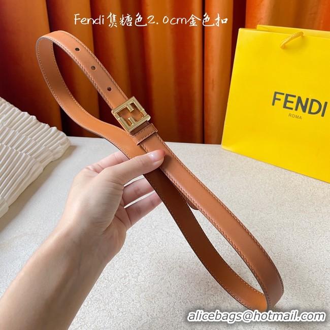 Perfect Fendi Leather Belt 20MM 2777