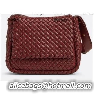 Top Grade Bottega Veneta Small padded intreccio leather shoulder bag 709418 Bordeaux