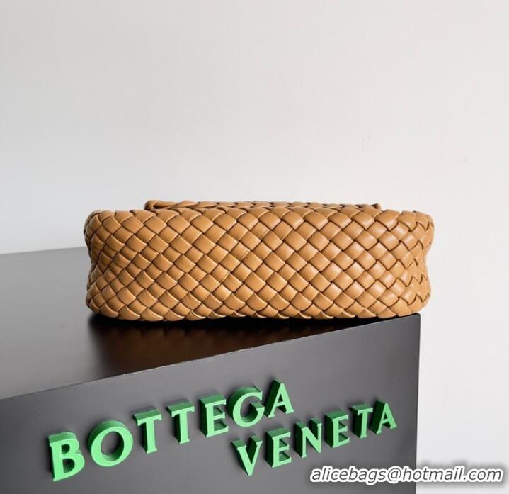 Top Quality Bottega Veneta Small padded intreccio leather shoulder bag 709418 Caramel