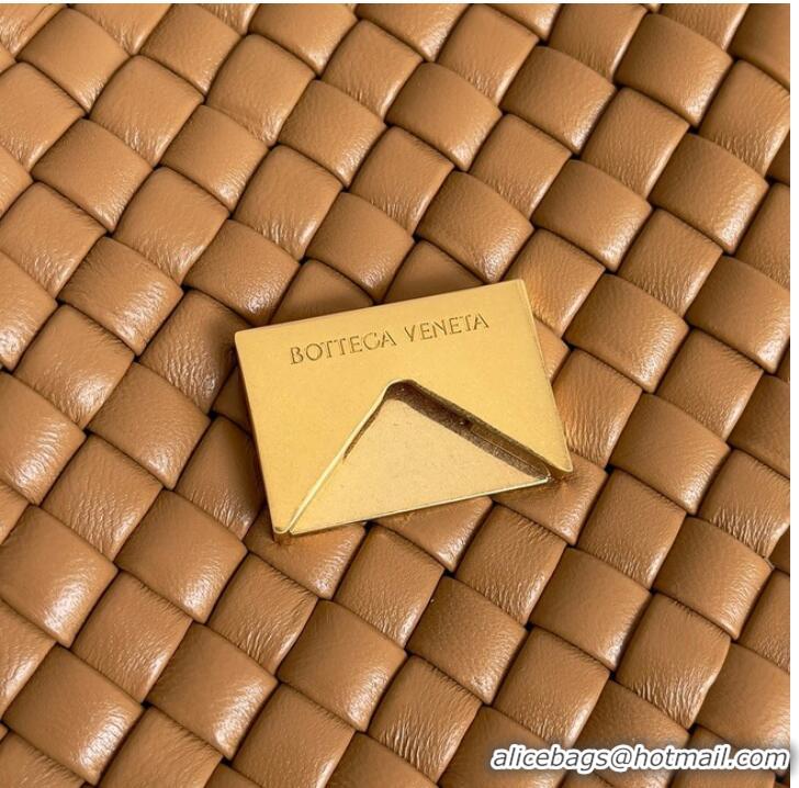 Top Quality Bottega Veneta Small padded intreccio leather shoulder bag 709418 Caramel