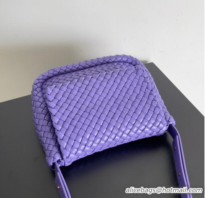 Shop Discount Bottega Veneta Small padded intreccio leather shoulder bag 709418 Purple