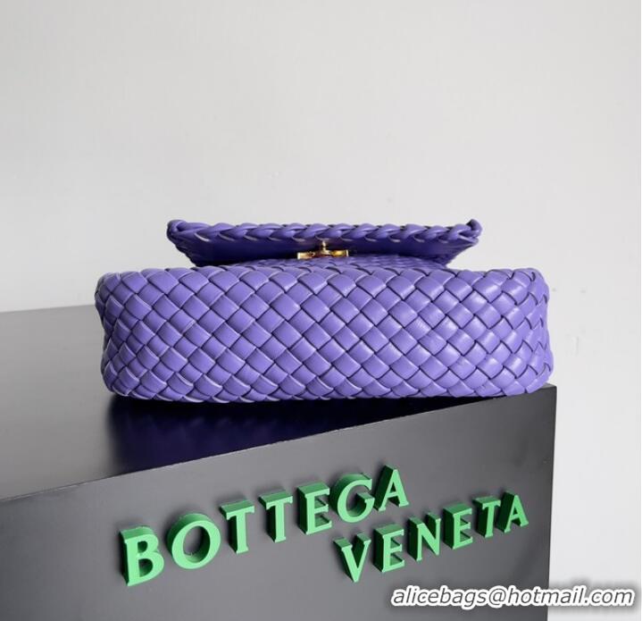 Shop Discount Bottega Veneta Small padded intreccio leather shoulder bag 709418 Purple