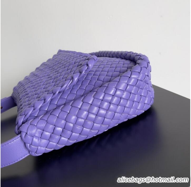 Shop Discount Bottega Veneta Small padded intreccio leather shoulder bag 709418 Purple