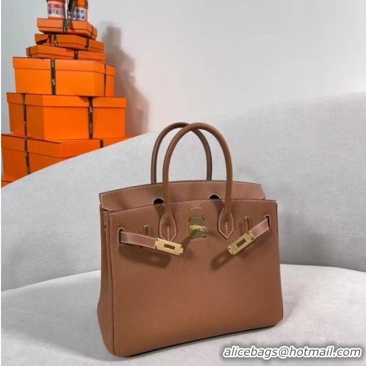 Buy Inexpensive Hermes Original Togo Leather HB30O brown