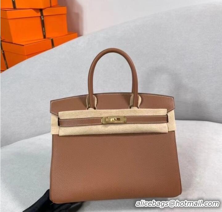 Buy Inexpensive Hermes Original Togo Leather HB30O brown