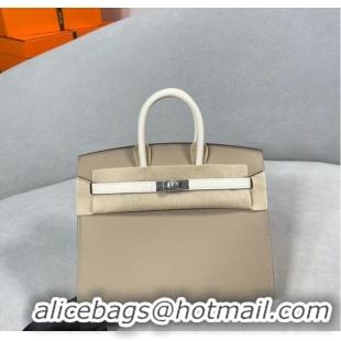 Reasonable Price Hermes Original Togo Leather HB30O light gray&white