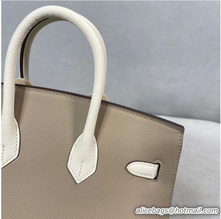 Reasonable Price Hermes Original Togo Leather HB30O light gray&white