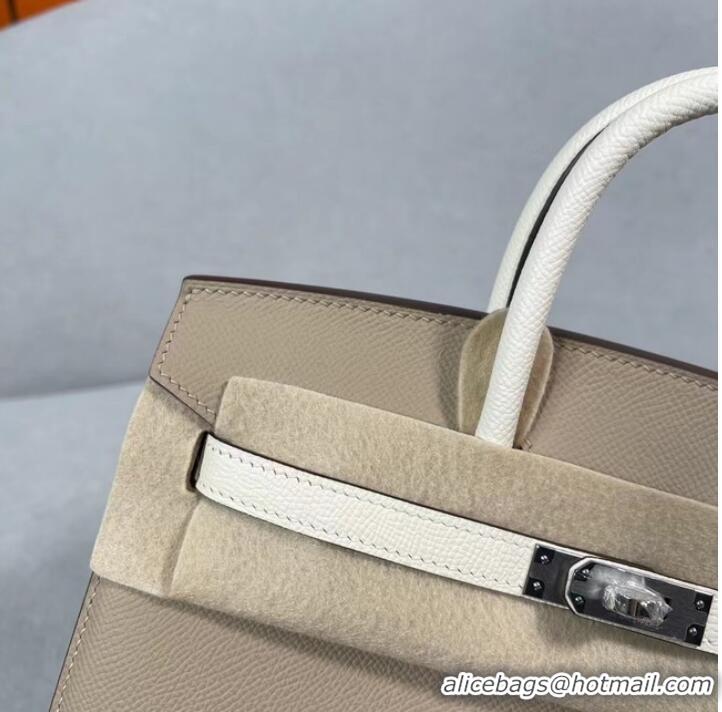 Reasonable Price Hermes Original Togo Leather HB30O light gray&white