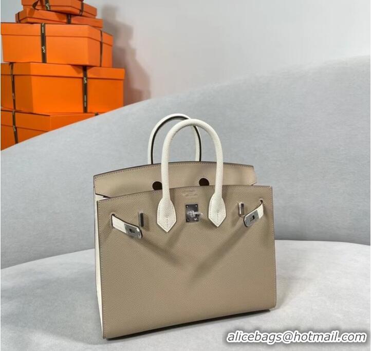 Reasonable Price Hermes Original Togo Leather HB30O light gray&white