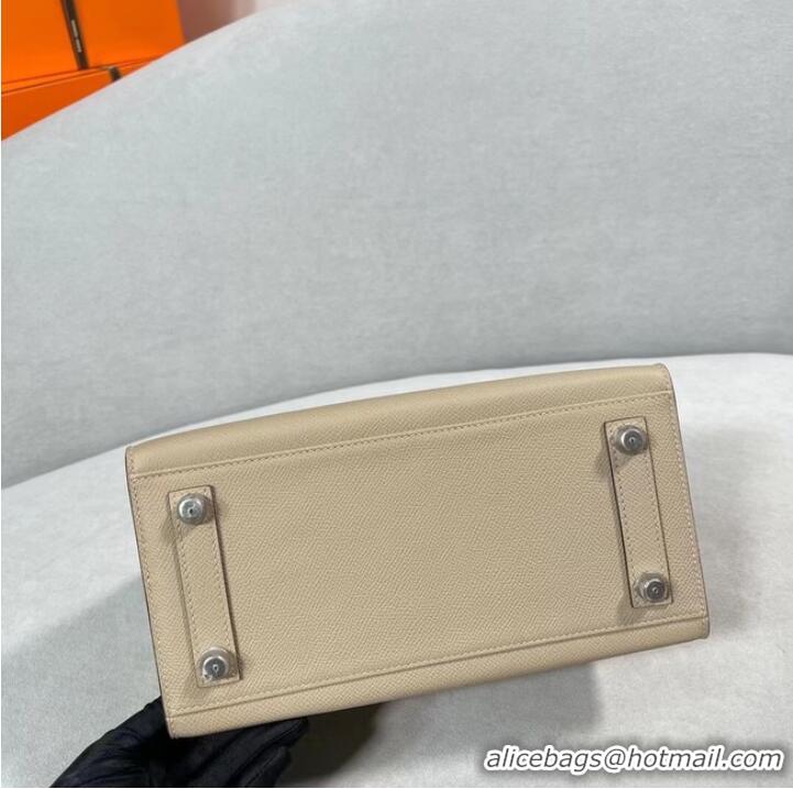 Reasonable Price Hermes Original Togo Leather HB30O light gray&white