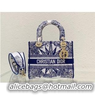 Buy Discount DIOR MEDIUM LADY D-LITE BAG Blue Multicolor Re ve dInfini Embroidery M0565O