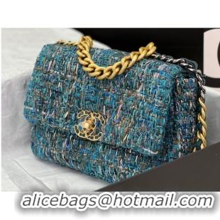 Buy Inexpensive CHANEL 19 HANDBAG Cotton Tweed AS1160 blue