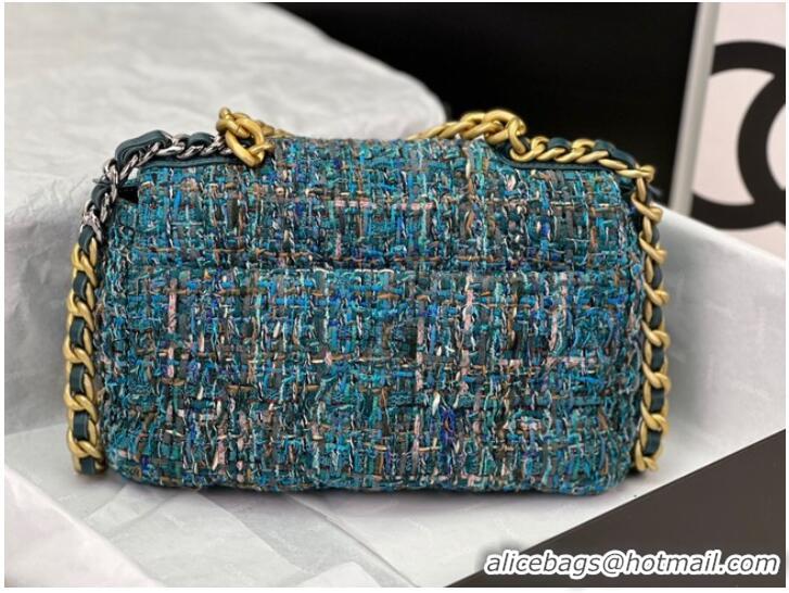 Buy Inexpensive CHANEL 19 HANDBAG Cotton Tweed AS1160 blue