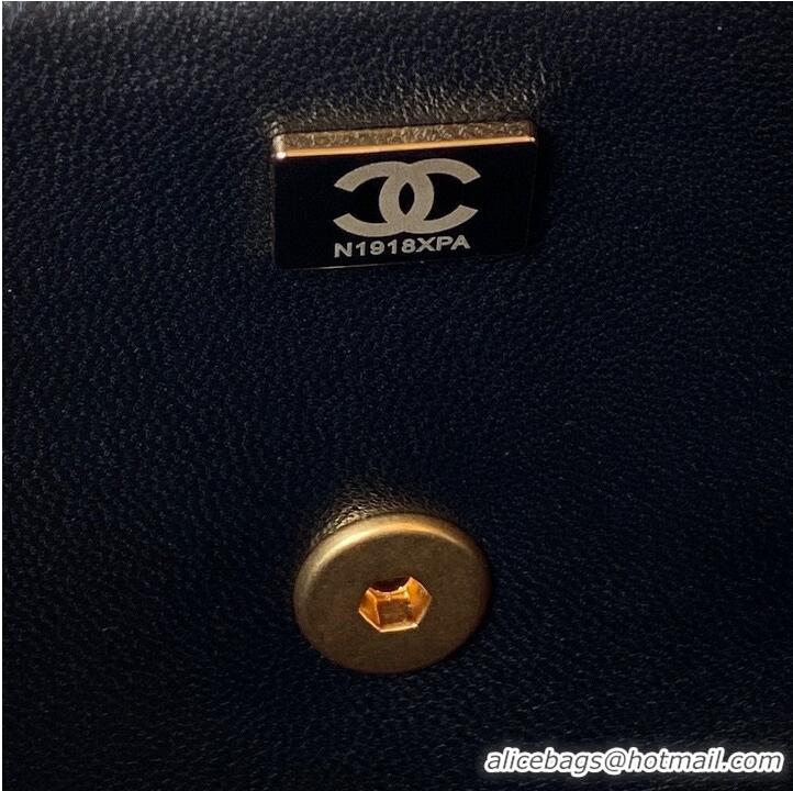 Buy Cheap Chanel 22 FLAP BAG Velvet & Gold-Tone Metal AS3432 Black