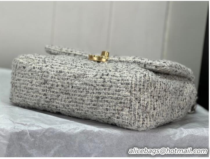 Reasonable Price CHANEL 19 HANDBAG Cotton Tweed AS1160 white