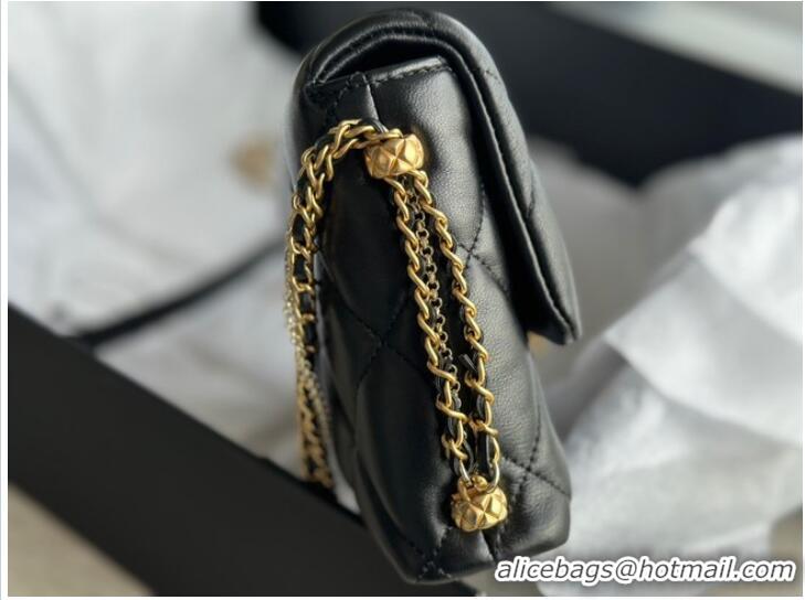 Super Quality CHANEL FLAP BAG Lambskin & Gold-Tone Metal AS2563 black