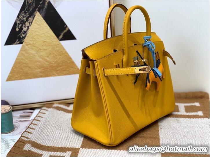 Super Quality Hermes Birkin Bag Original Epsom Leather 30CM 17825 Amber Yellow