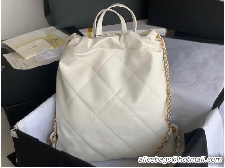 New Fashion LARGE BACK PACK CHANEL 22 AS3313 WHITE&BLACK