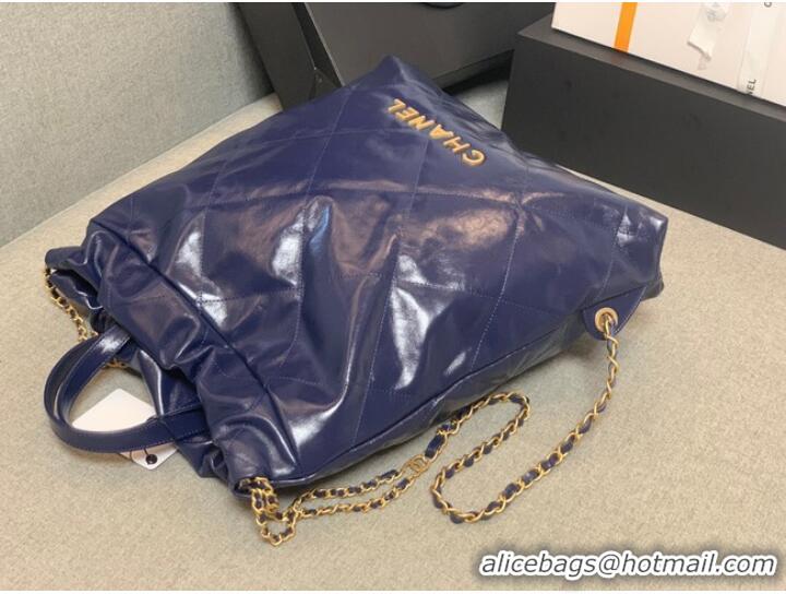 Promotional LARGE BACK PACK CHANEL 22 AS3313 DARK BLUE&GOLD