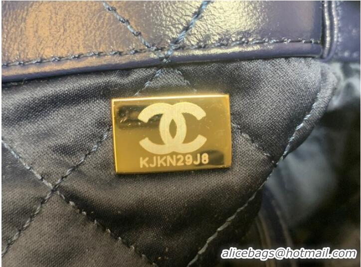 Promotional LARGE BACK PACK CHANEL 22 AS3313 DARK BLUE&GOLD