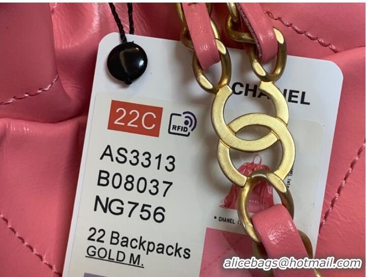 Affordable Price LARGE BACK PACK CHANEL 22 AS3313 PINK&GOLD