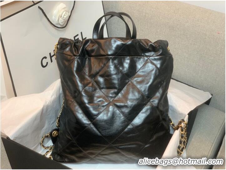 Shop Grade LARGE BACK PACK CHANEL 22 AS3313 BLACK&WHITE