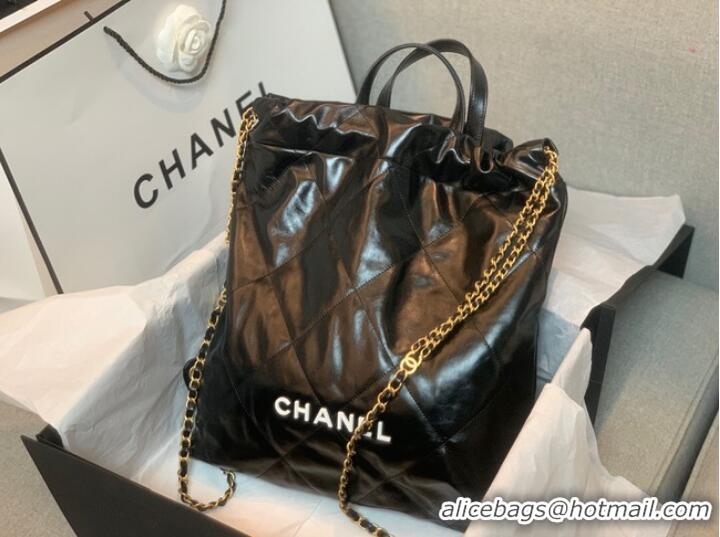 Shop Grade LARGE BACK PACK CHANEL 22 AS3313 BLACK&WHITE