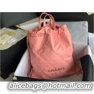 Good Product LARGE BACK PACK CHANEL 22 AS3313 LIGHT PINK&GOLD