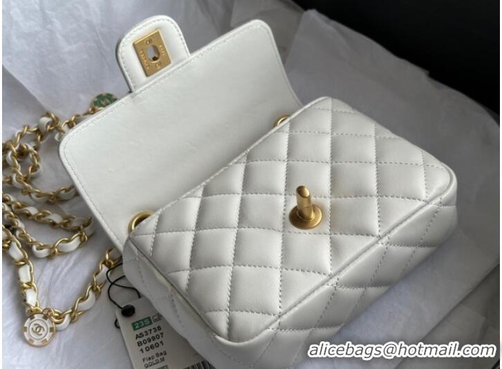 Affordable Price CHANEL MINI FLAP BAG AS3736 white