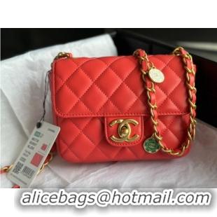 Luxury Discount CHANEL MINI FLAP BAG AS3736 red