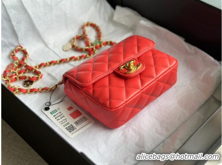 Luxury Discount CHANEL MINI FLAP BAG AS3736 red