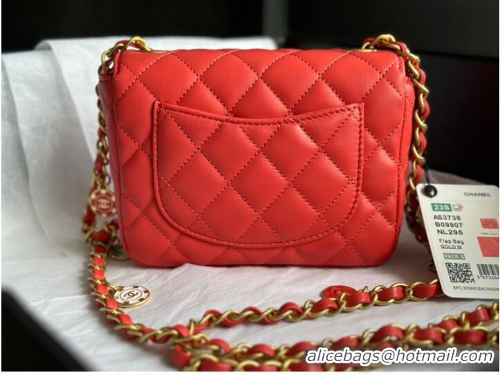 Luxury Discount CHANEL MINI FLAP BAG AS3736 red