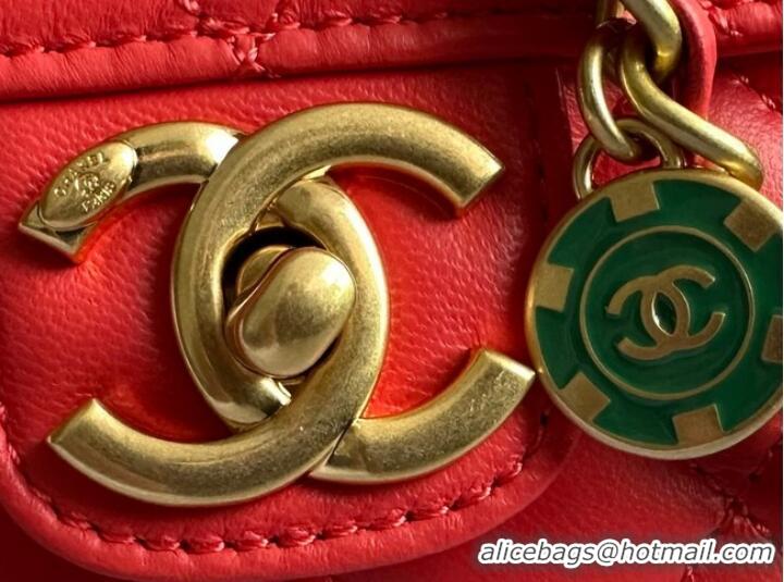 Luxury Discount CHANEL MINI FLAP BAG AS3736 red