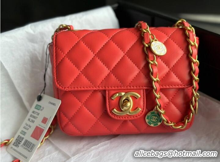 Luxury Discount CHANEL MINI FLAP BAG AS3736 red