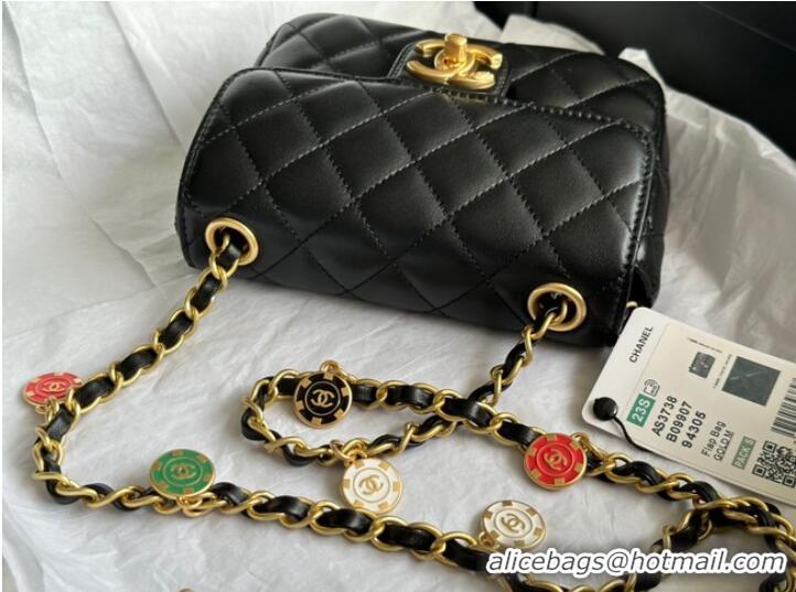 Most Popular CHANEL MINI FLAP BAG AS3736 black